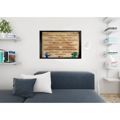 Zelda Ocarina Of Time Songs Of The Ocarina Action Framed On Paper Print