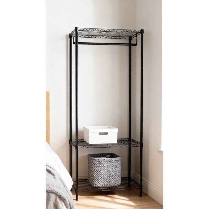 Support à vêtements robuste à 3 niveaux avec roulettes verrouillables, support à vêtements commercial certifié NSF, étagère de rangement d'une capacité de 600 lb