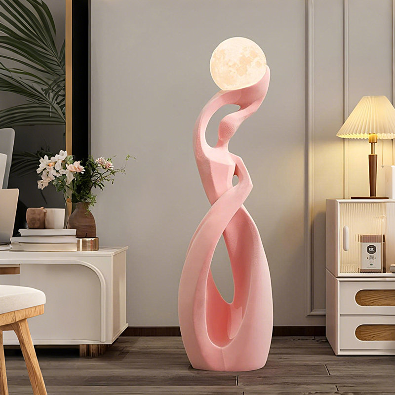 47,24 ", grande pièce décorative luxueuse rose en peluche