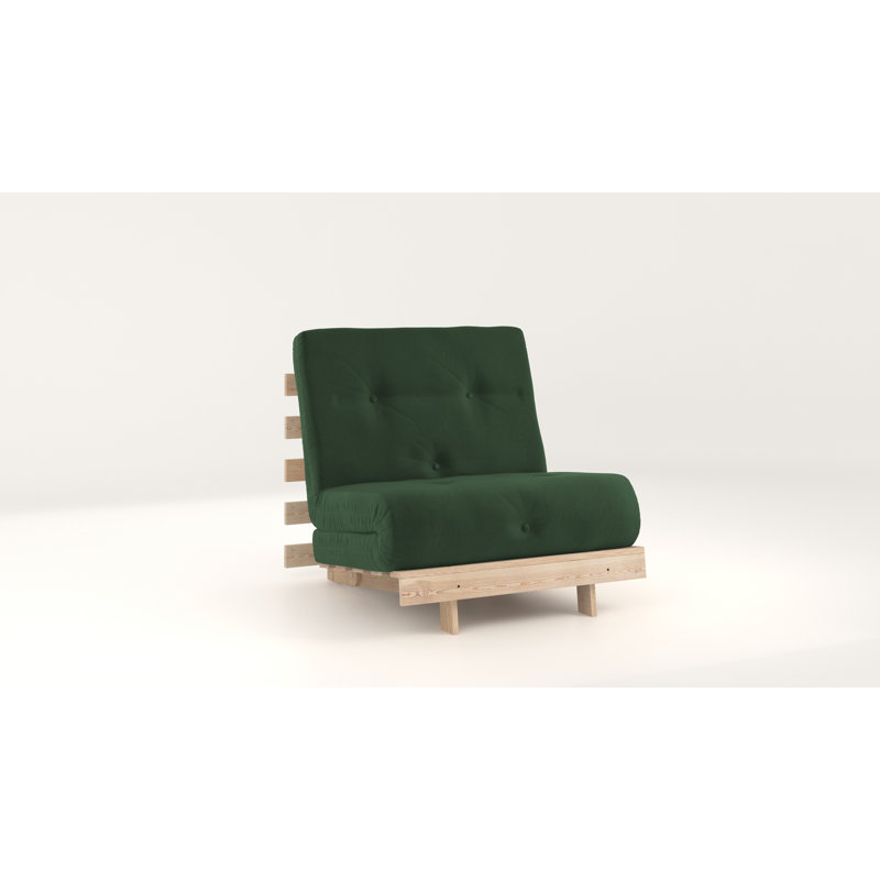 Chenango 75cm Upholstered Futon Chair, Forest Green