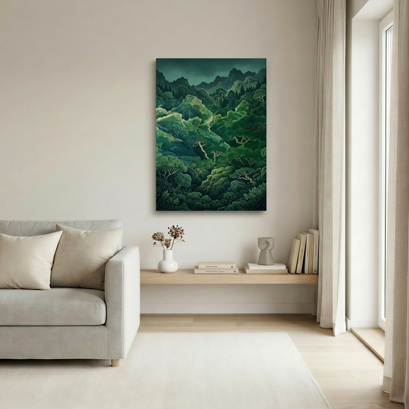 Paysage de forêt, art mural sur toile, ensemble de 1, Wrapped Canvas, 24"H x 18"W