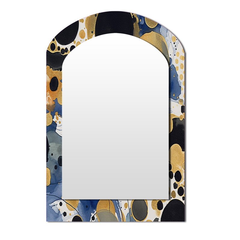 Laurier - Miroir abstrait en métal, 43 po x 33 po