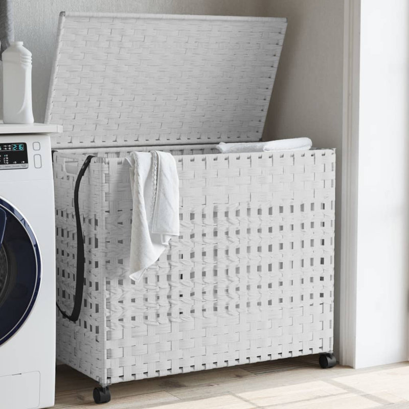  Panier à linge avec roulettes, Noir, H 23,6 po x l 26 po x P 13,8 po