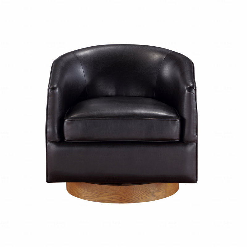 Chaise pivotante en similicuir, Noir, noir, noir, noir