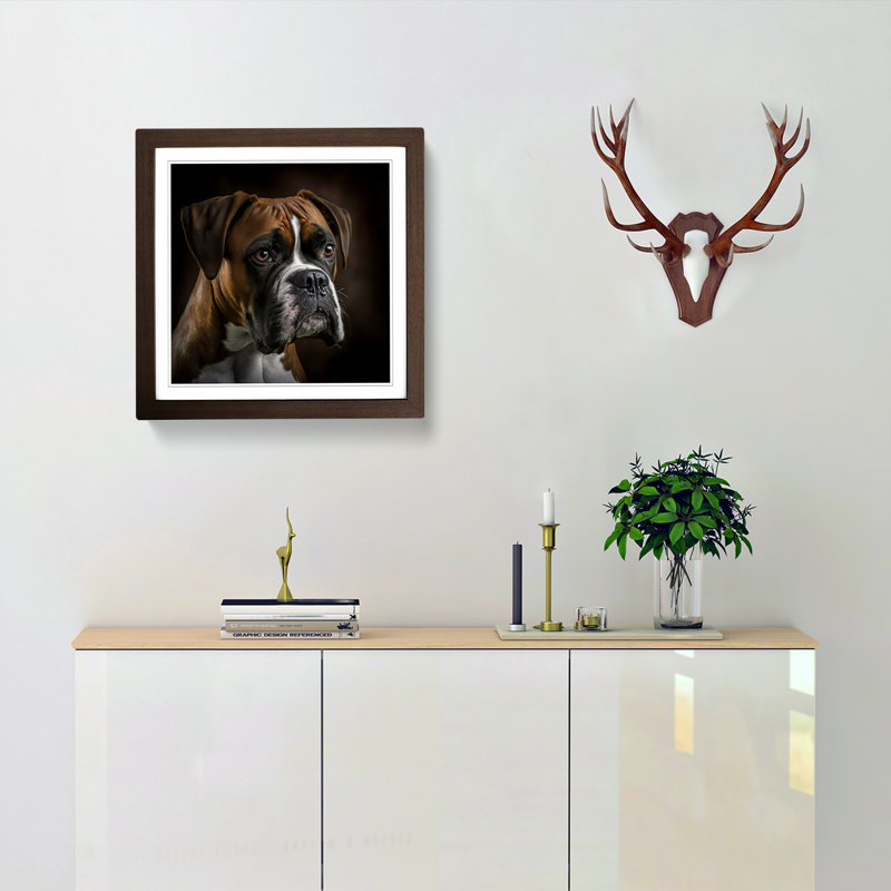 Single Picture Frame Print on Wood, Walnut