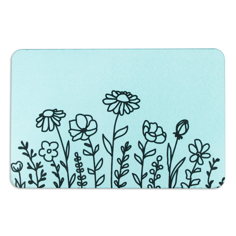 Non-Slip Bath Mat, Aqua Blue