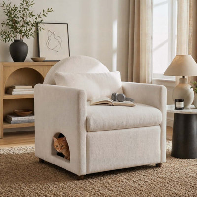 Pet Friendly Accent Chair with Hidden Nook