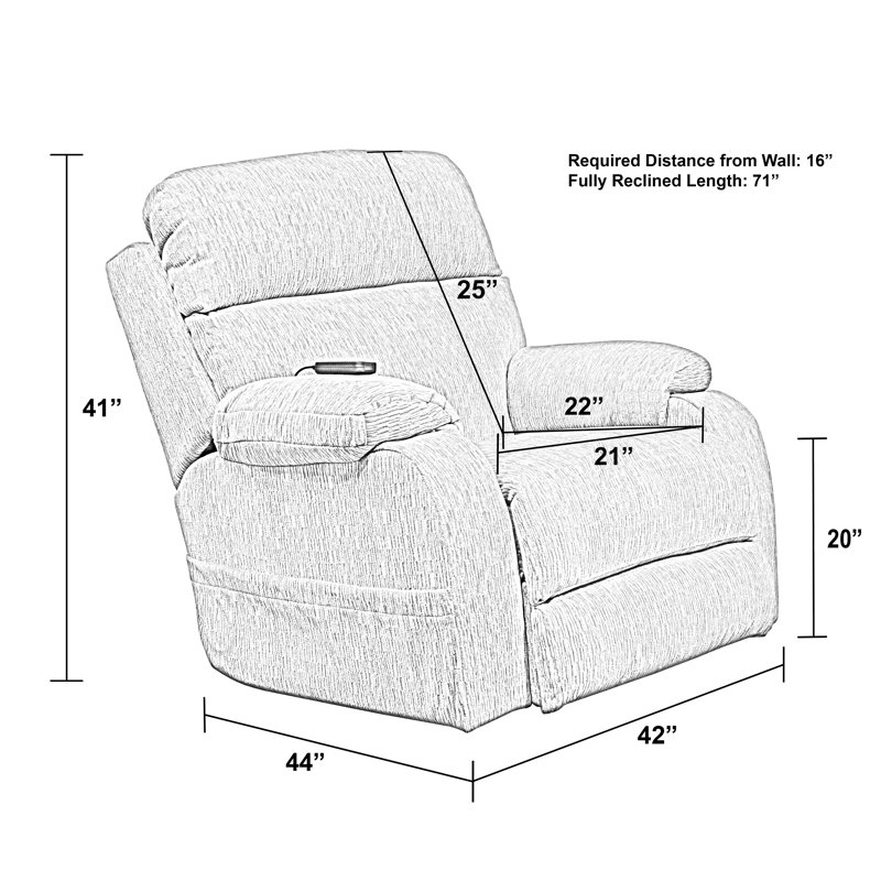 Walberg Upholstered Power Rocker Recliner-Adjustable Headrest & Lumbar & Therapeutic Heat & Massage, Mink