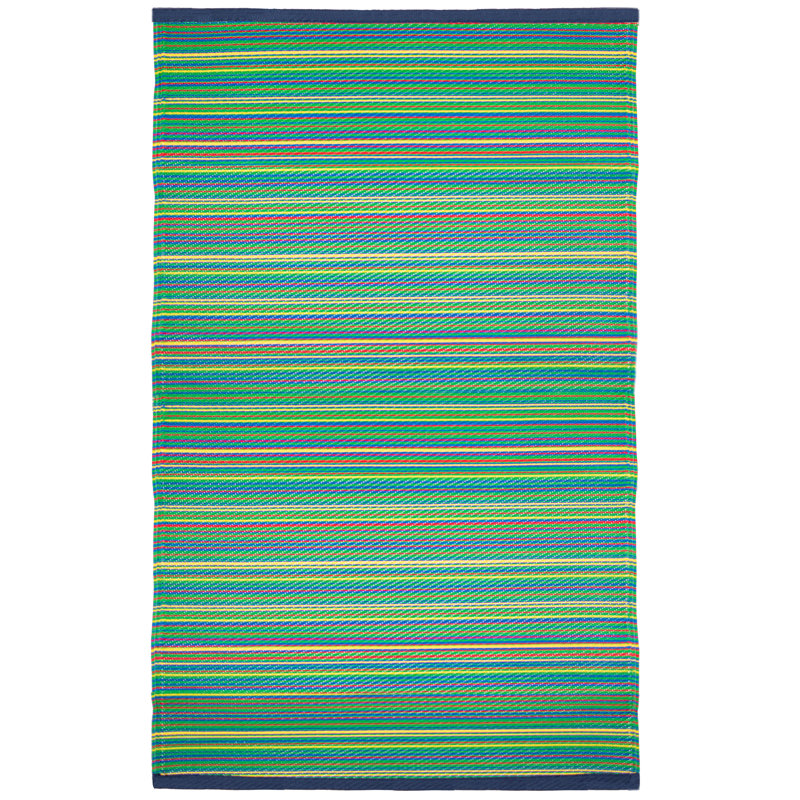 Tapis intérieur / extérieur vert en polypropylène tissé à la main Rectangle Bencivenga, Rectangle 5 pi 11 po x 8 pi 10 po