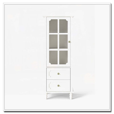 Arched Cabinet with Glass Doors and Double Drawer by Latitude Run