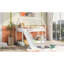 Lit superposé simple blanc avec glissade - Métal robuste pour glissade de chambre décorative-1136151746