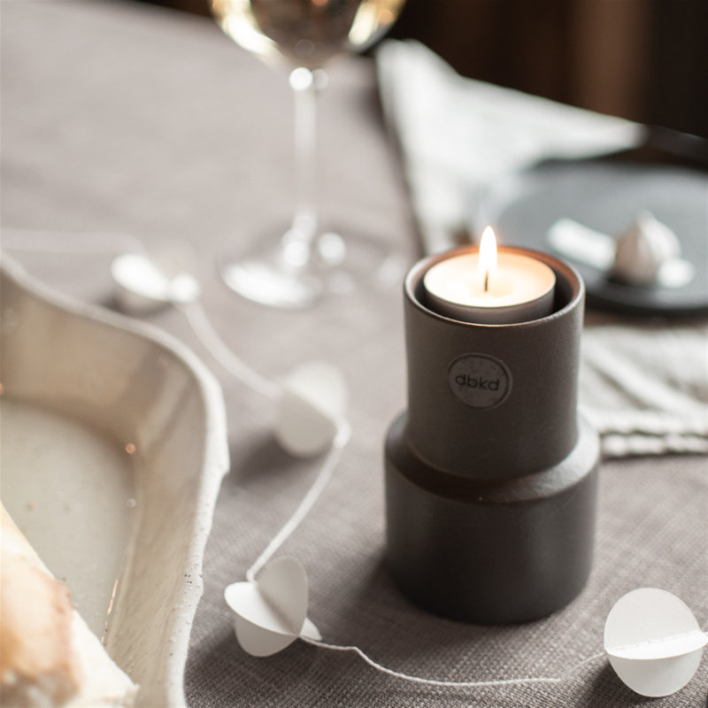 OBLONG CANDLE Fonte, Noir, H 3,94 po x l 2,36 po x P 2,36 po