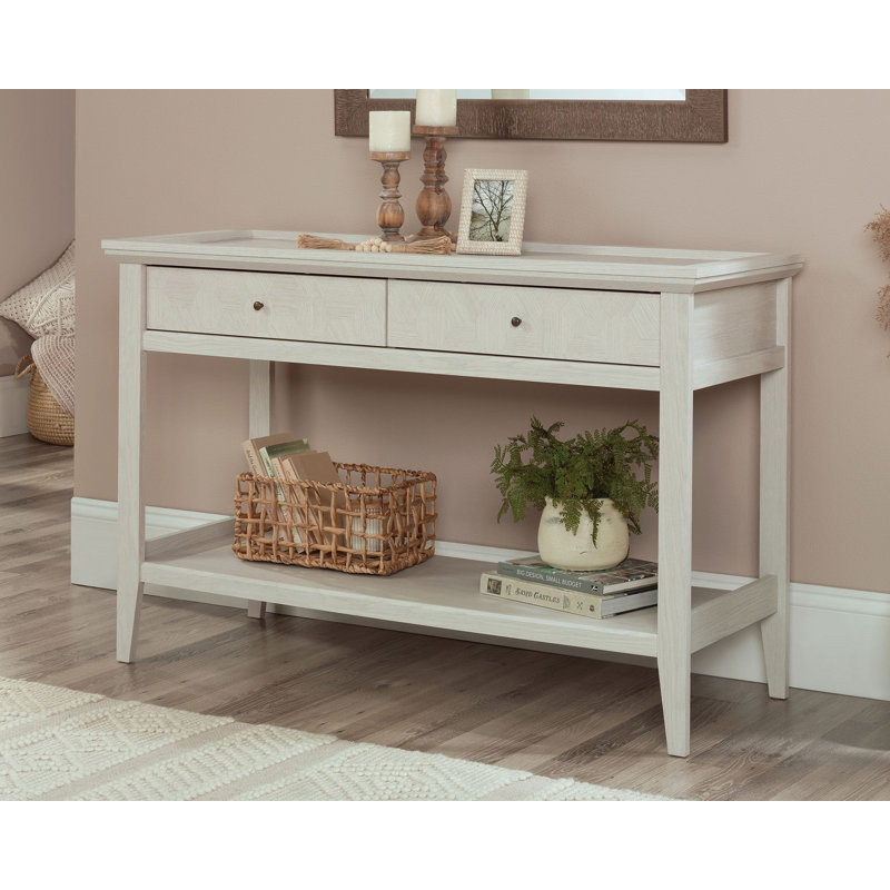 Glacier Oak Console Table with Drawers and Shelf