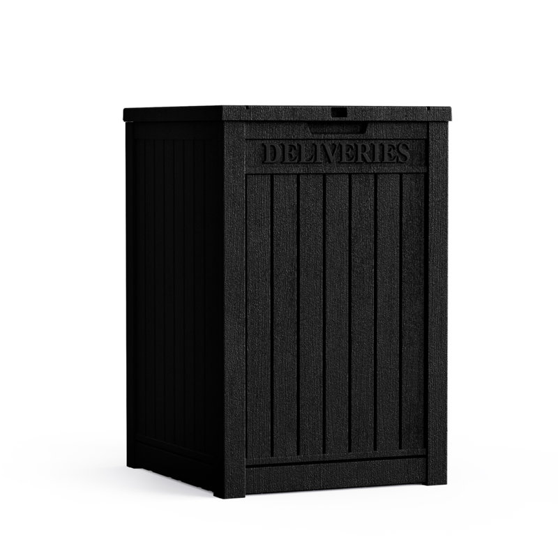 Black 48 Gallon Lockable Resin Deck Box