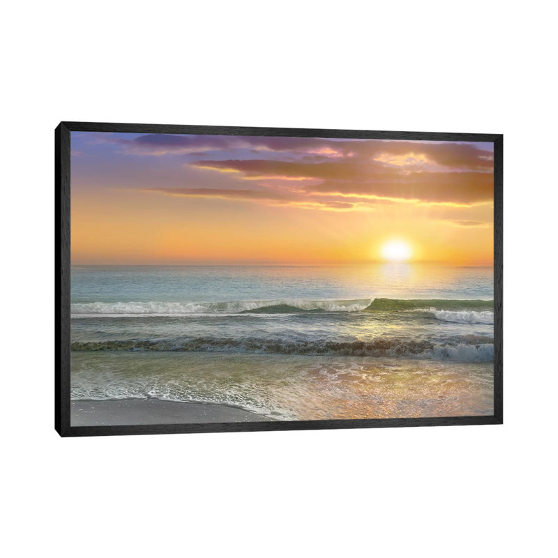 Dawn Rays - Print on Canvas, 101.6 cm H x 66.04 cm W, Black Framed
