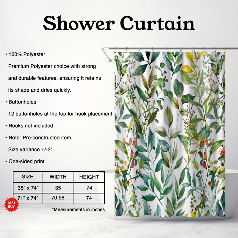 Spring Blur - Rideau de douche Premium, H 74 po x l 71 po