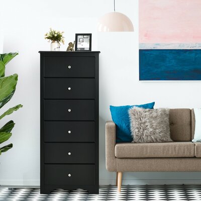 6 Drawers Chest Dresser Clothes Storage Bedroom Furniture Cabinet-Black -  FRESCOLY, HW-ML-62038BK