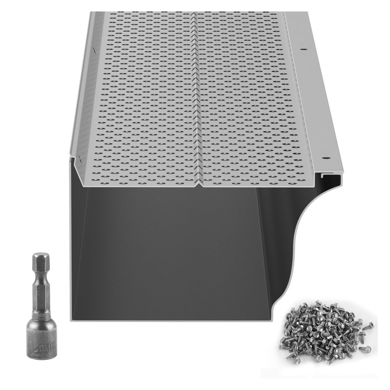 Heavy Duty Aluminum Gutter Guards - 208ft DIY Leaf Filter System for 5-Inch Gutters, Rust-Proof Debris Shield with Installation Hardware