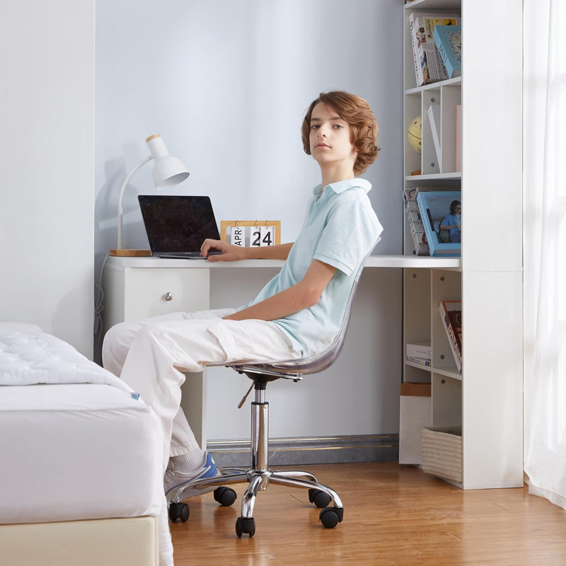 Chaise de travail roulante Mackendrick, Argent argent, Clair