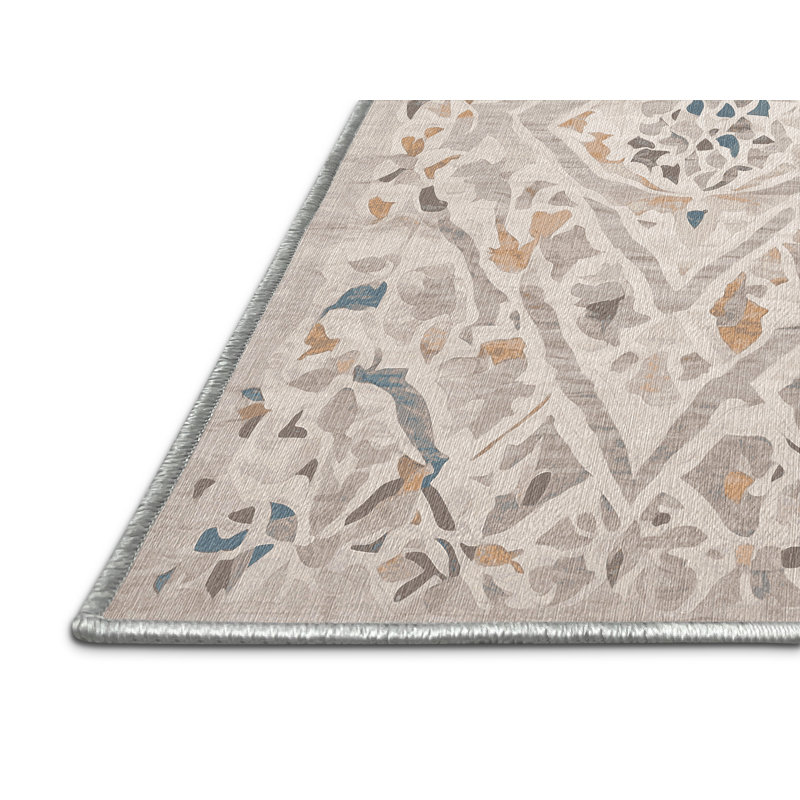 Machine Washable Beige Area Rug, Rectangle 2' x 3'