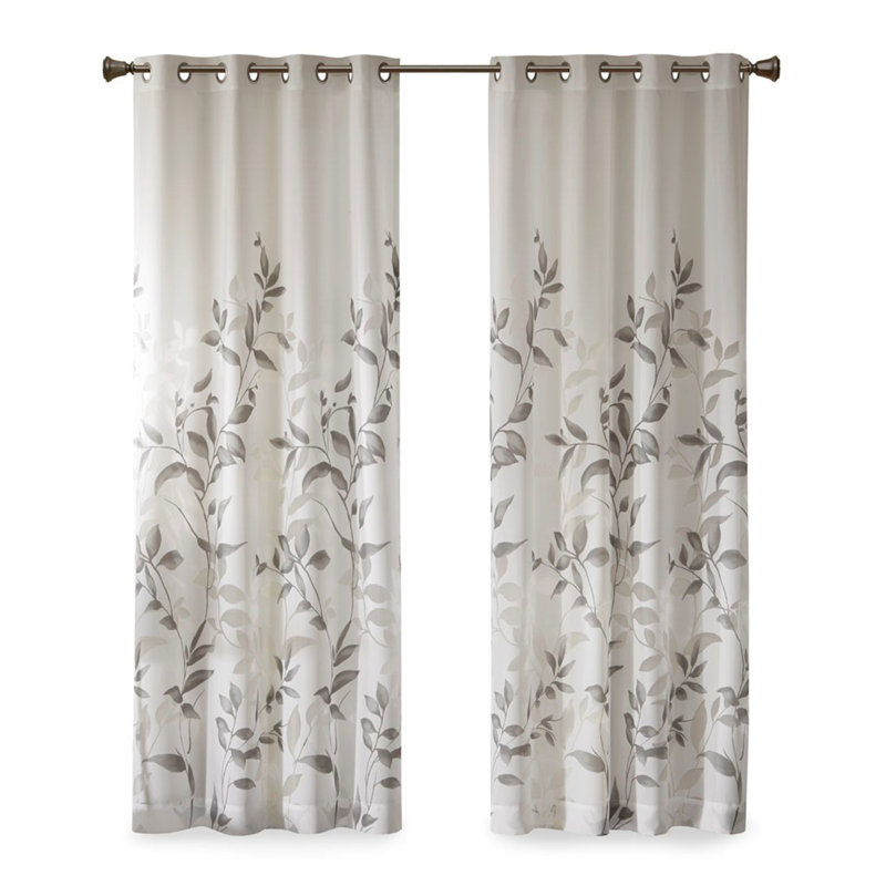 Exquisite Burnout Printed Single Window Curtain Panel
