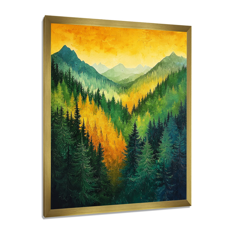 Giezi - Landscapes Wall Decor, Impression d'un seul cadre photo, H 20 po x l 12 po, Doré