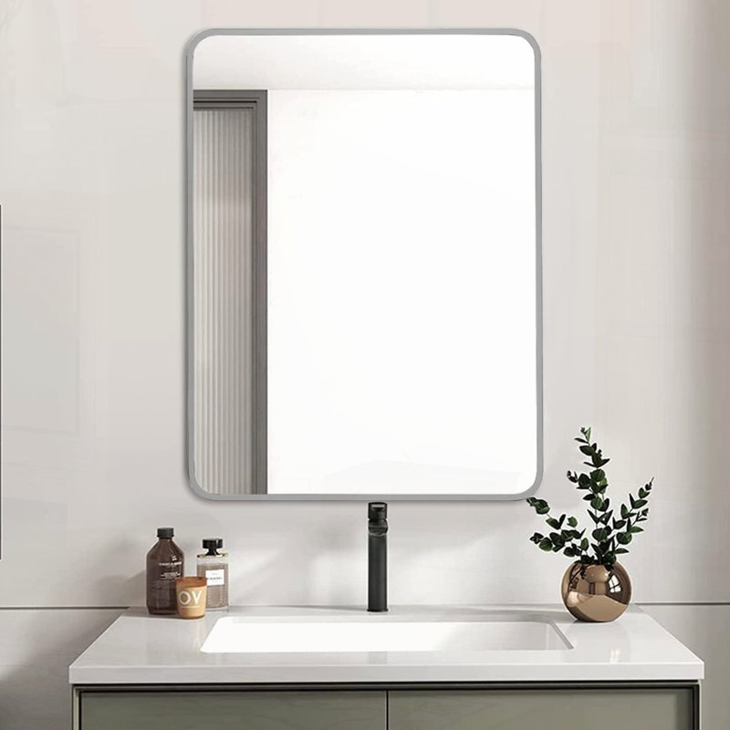 Miroir mural pour salle de bain, Argent argent