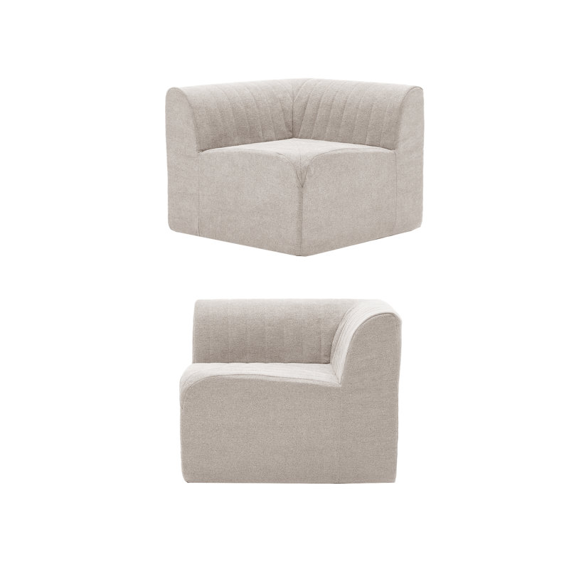 Fauteuil rembourré 35 po Chenille, Beige