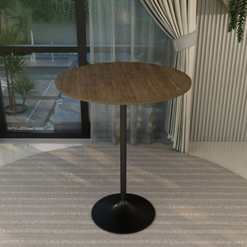Table de salle à manger Harton, H 43,52 po x L 47,24 po x l 47,24 po, Noyer foncé