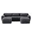 Canapé modulaire à 3 places avec tissu anti-dérapant, 2 repose-pieds mobiles et 3 coussins décoratifs 114,7 po-1157854697