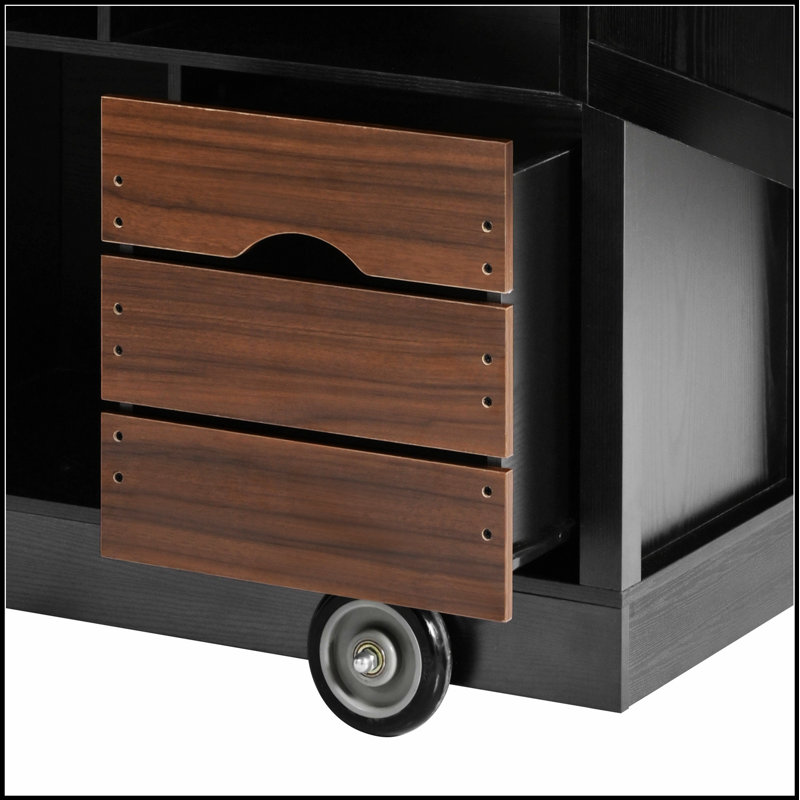 54 Inch Farmhouse Kitchen Island With Drop Leaf, Power Outlet, And Rolling Storage On 4 Large Wheels, Ideal For Modern And Rustic Kitchens