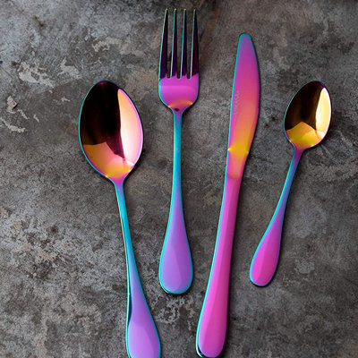 Iridescent Rainbow 16 Piece Cutlery Set, Service for 4