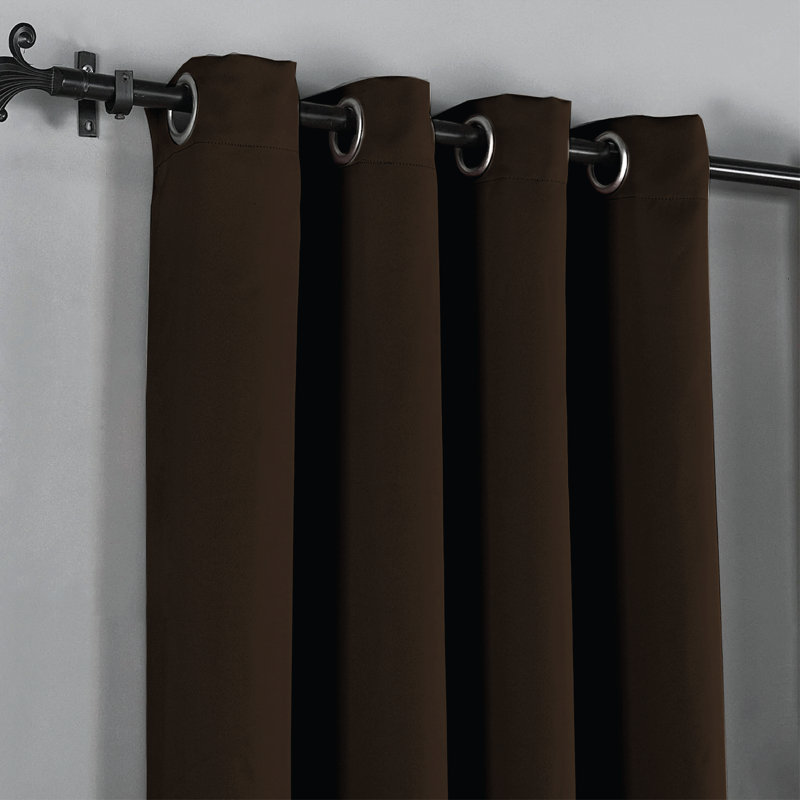 Frasco Blackout Curtain Pair, Brown, 116.84cm Width x 137.16cm Drop