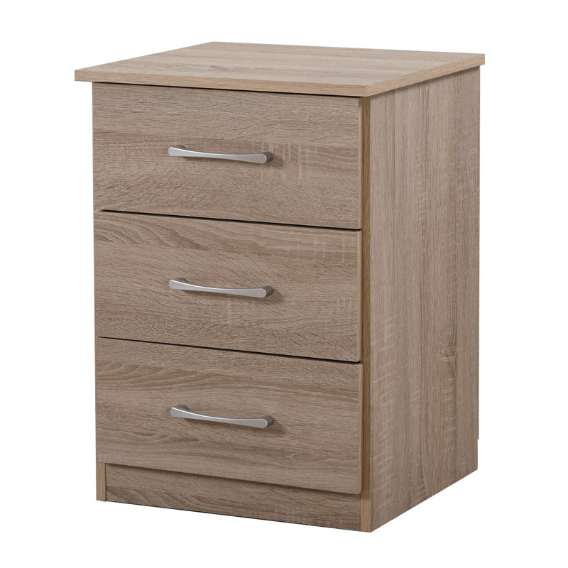 Seniz 3 - Drawer Nightstand , Brown