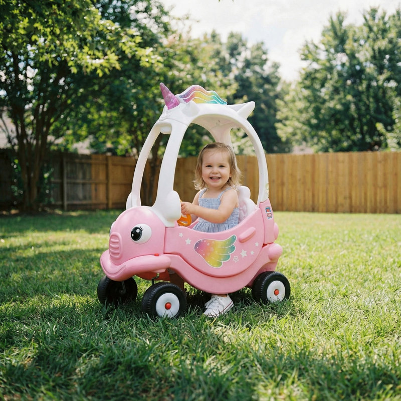 Growni Up my Unicorn Coupe - jouet magique avec klaxon scintillant, roues pivotantes à 360 degrés et poignée à pousser pour les parents - véhicule fantastique pour tout-petit avec klaxon fonctionnel