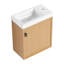 Meuble-lavabo mural 18,5 po avec lavabo en résine, porte simple à fermeture douce, panneau de fibres à densité moyenne, bois naturel (KD-Packing)-1790895692