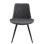 Chaises de salle à manger de conception moderne 2 pièces, similicuir gris, pieds en métal, cuir avec supports pour les jambes