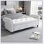 Banc de lit 63 po en tissu blanc crème Polyvalence, application moderne, confort et durabilité
