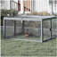Cage à lapin pliante avec portes verrouillables et piquets de sol