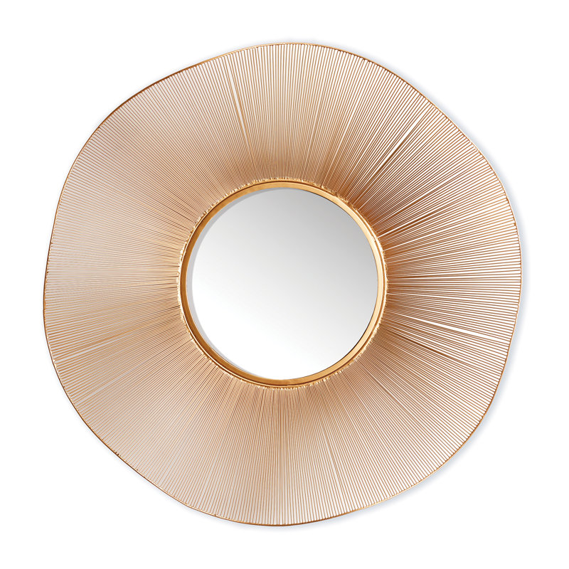Esme Flat Metal Wall Mirror, Gold