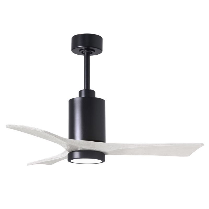 Patricia LED Downrod Ceiling Fan, Matte Black, Matte White, 42"