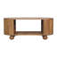  Table basse ovale en bois massif de chêne 43 po avec tablette - rangement transitionnel