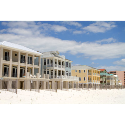 Vacation Beach Homes by Sframephoto - Wrapped Canvas Print