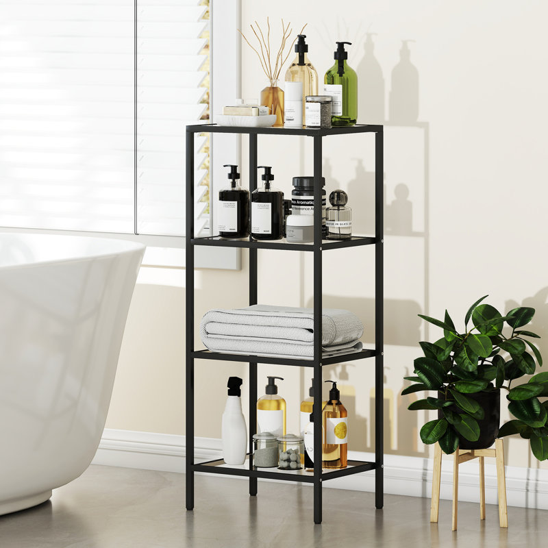 40cm W Metal Shelving Unit, Black