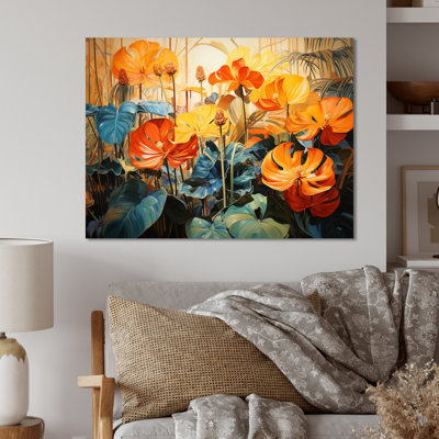 " Orange Green Tropical Plants IV "
