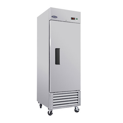Gio 27 Inch Upright Freezer 23 Cu Ft Stainless Steel Single Door Reach-In Freezer with LED Lighting and Adjustable Shelves