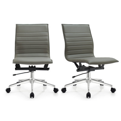 Drayke Mid Century Modern Contemporary Ergonomic Office Chair Modern Wide With Wheels Pads Faux Leather Swivel Adjustable Executive Pads Seat