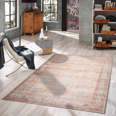 Collection traditionnelle GLN Rugs - tapis lavable à la machine, tapis traditionnel lavable, tapis lavable antidérapant, tapis de salon en chenille à poils courts, tapis de chambre à coucher, tapis de cuisine (tapis multicolore)
