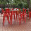 Table de bar commerciale / intérieure ronde en poly avec structure en acier Greory-1626516438-1626516436