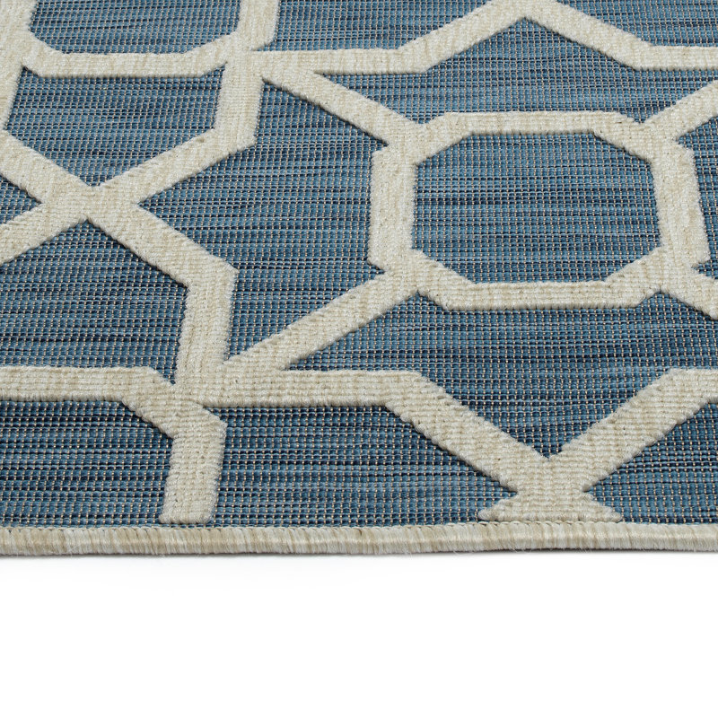 Contemporary Transitional Geometric Textured High-Low Cut & Loop, Rectangle 7'10" x 10'